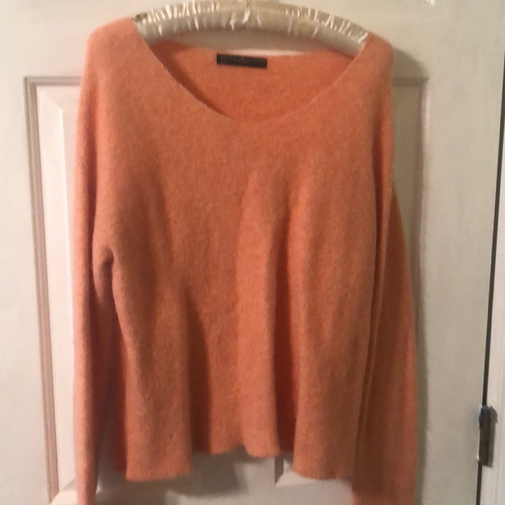 Peruvian Connection peach baby alpaca sweater M